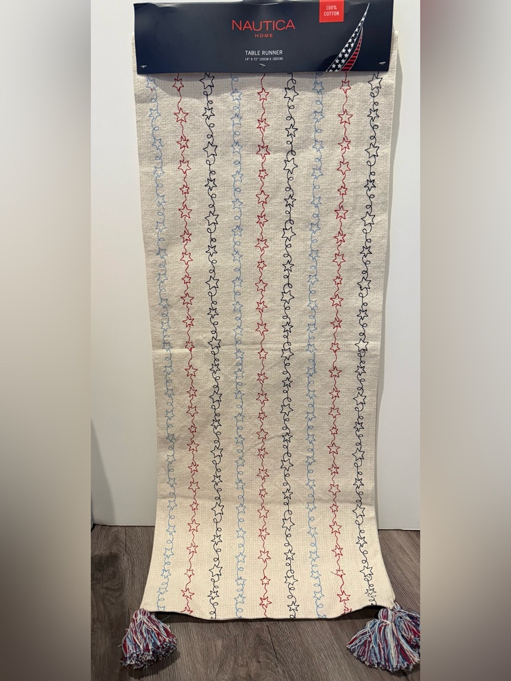 Super Cute Patriotic Stars and Stripes Table Runner - NWT